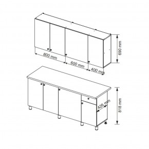 Кухонный гарнитур POINT 1800 мм (Гор) в Верхней Пышме - verhnyaya-pyshma.mebel-e96.ru