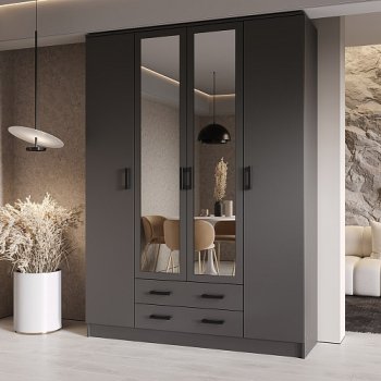 Шкаф Квадро 1600 мм Графит (Эра) в Верхней Пышме - verhnyaya-pyshma.mebel-e96.ru