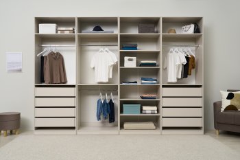 Гардеробная/шкаф 3200 мм Ларго №2 открытая Кашемир (Миф) в Верхней Пышме - verhnyaya-pyshma.mebel-e96.ru