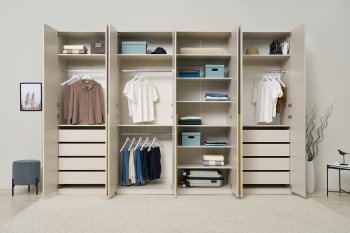 Гардеробная/шкаф 3200 мм Ларго №2 Кашемир (Миф) в Верхней Пышме - verhnyaya-pyshma.mebel-e96.ru