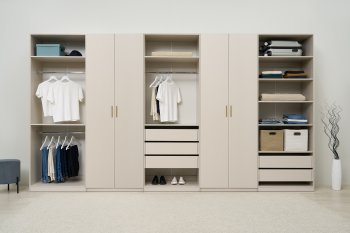 Гардеробная/шкаф 4000 мм Ларго №4 Кашемир (Миф) в Верхней Пышме - verhnyaya-pyshma.mebel-e96.ru