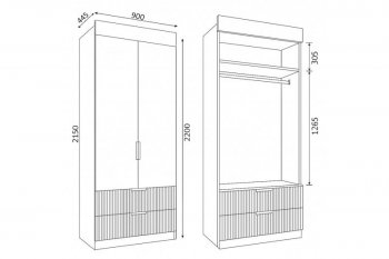 Шкаф Лавис ШД 900.1, белый софт (ДСВ) в Верхней Пышме - verhnyaya-pyshma.mebel-e96.ru