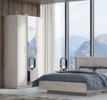 Шкаф распашной 1400 мм Лежер ШК-3103 холст белый (СанТан) в Верхней Пышме - verhnyaya-pyshma.mebel-e96.ru