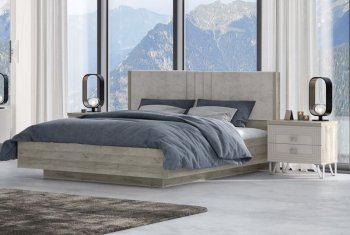 Кровать 1600 мм Лежер КР-311-16-16 дуб серый/велюр Missoni 18 (Сантан) в Верхней Пышме - verhnyaya-pyshma.mebel-e96.ru