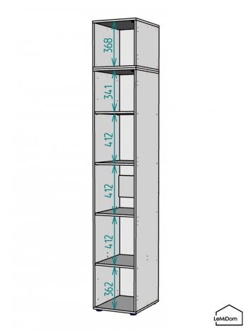 Шкаф с антресолью 400 мм Linnea MHR-1A-2 2450х400х510 (Графит-М 11.1.25) в Верхней Пышме - verhnyaya-pyshma.mebel-e96.ru