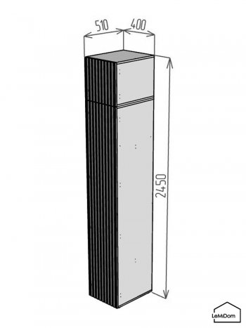 Шкаф с антресолью 400 мм Linnea MHR-1A-2 2450х400х510 (ДВ-М 11.1.25) в Верхней Пышме - verhnyaya-pyshma.mebel-e96.ru