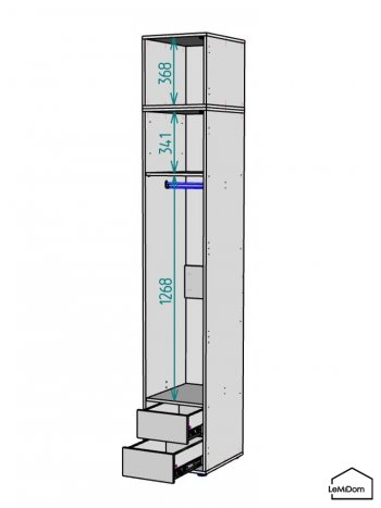 Шкаф с антресолью 400 мм Linnea MHR-1A-3 2450х400х510 (Белый-М 11.1.2) в Верхней Пышме - verhnyaya-pyshma.mebel-e96.ru