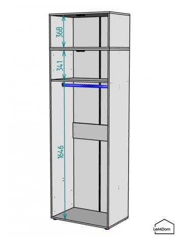 Шкаф с антресолью 800 мм Linnea MHR-2A-1 2450х800х510 (Графит-М 11.1.25) в Верхней Пышме - verhnyaya-pyshma.mebel-e96.ru