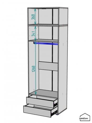 Шкаф с антресолью 800 мм Linnea MHR-2A-3 2450х800х510 (Графит-М 11.1.25) в Верхней Пышме - verhnyaya-pyshma.mebel-e96.ru