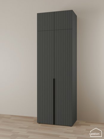 Шкаф с антресолью 800 мм Linnea MHR-2A-3 2450х800х510 (Графит-М 11.1.25) в Верхней Пышме - verhnyaya-pyshma.mebel-e96.ru