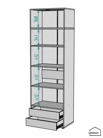 Шкаф с антресолью 800 мм Linnea MHR-2A-4 2450х800х510 (ДВ-М 11.1.25) в Верхней Пышме - verhnyaya-pyshma.mebel-e96.ru