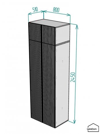 Шкаф с антресолью 800 мм Linnea MHR-2A-4 2450х800х510 (Белый-М 11.1.2) в Верхней Пышме - verhnyaya-pyshma.mebel-e96.ru