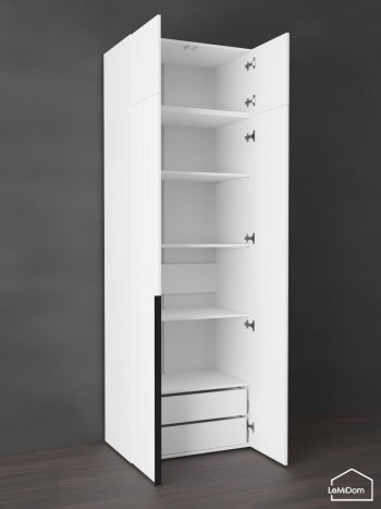 Шкаф с антресолью 800 мм Linnea MHR-2A-4 2450х800х510 (Белый-М 11.1.2) в Верхней Пышме - verhnyaya-pyshma.mebel-e96.ru
