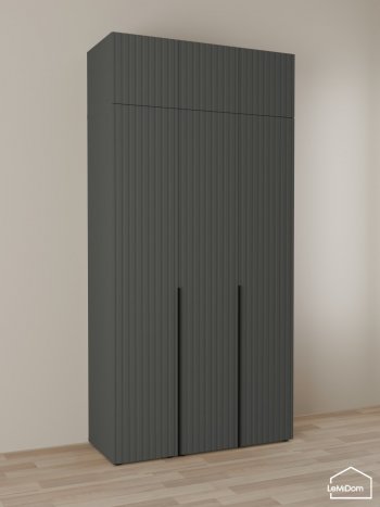 Шкаф с антресолью 1200 мм Linnea MHR-3A-1 2450х1200х510 (Графит-М 11.1.25) в Верхней Пышме - verhnyaya-pyshma.mebel-e96.ru