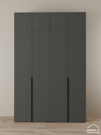 Шкаф с антресолью 1600 мм Linnea MHR-4A-1 2450х1600х510 (Графит-М 11.1.25) в Верхней Пышме - verhnyaya-pyshma.mebel-e96.ru