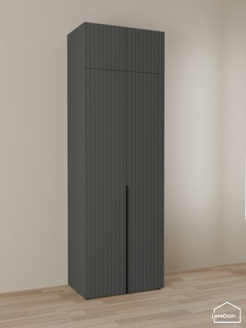 Шкаф с антресолью 800 мм Linnea MHR-2A-1 2450х800х510 (Графит-М 11.1.25) в Верхней Пышме - verhnyaya-pyshma.mebel-e96.ru