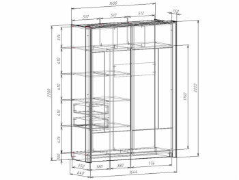 Шкаф-купе 1600 мм Либерти (Росток) в Верхней Пышме - verhnyaya-pyshma.mebel-e96.ru