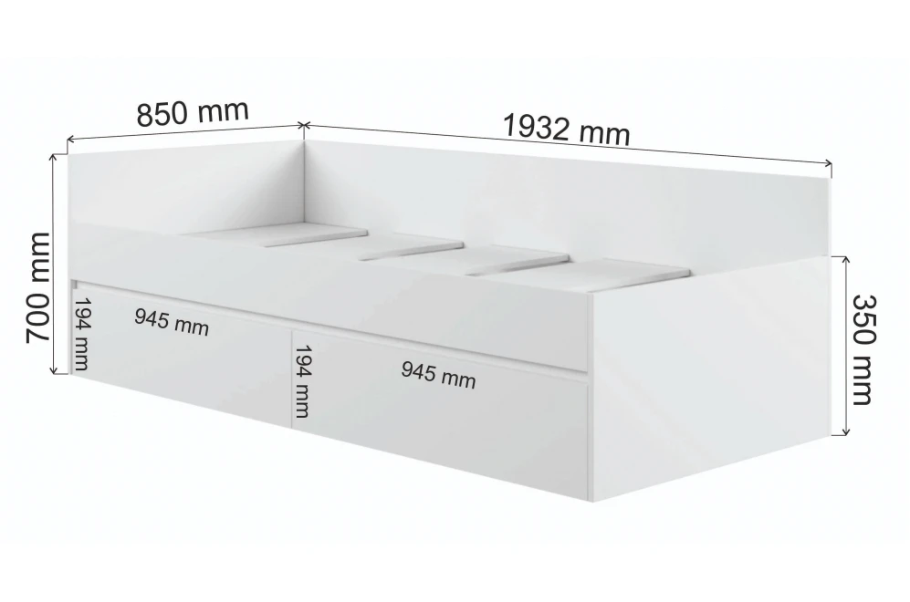 Кровать-софа Мадера белый (Альбина) в Верхней Пышме - verhnyaya-pyshma.mebel-e96.ru