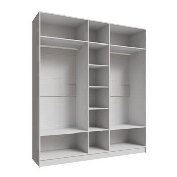 Шкаф Мадрид 2000 мм с зеркалом, белый (Текс) в Верхней Пышме - verhnyaya-pyshma.mebel-e96.ru