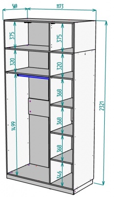 Шкаф 1200 мм Мальта light H289 + Антресоль HA3 (ДСС) в Верхней Пышме - verhnyaya-pyshma.mebel-e96.ru