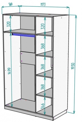 Шкаф 1200 мм Мальта light H289 (ДСС) в Верхней Пышме - verhnyaya-pyshma.mebel-e96.ru