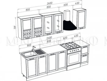 Кухонный гарнитур Милано 2000 мм орех (Миф) в Верхней Пышме - verhnyaya-pyshma.mebel-e96.ru