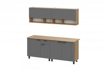 Кухонный гарнитур Монако 2000 мм графит (СВ) в Верхней Пышме - verhnyaya-pyshma.mebel-e96.ru