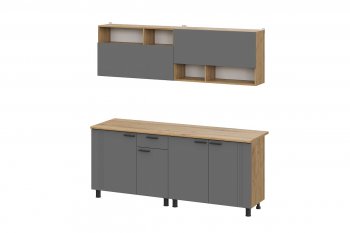 Кухонный гарнитур Монако 2000 мм графит (СВ) в Верхней Пышме - verhnyaya-pyshma.mebel-e96.ru