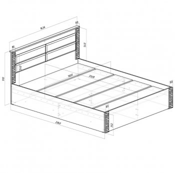 Кровать двуспальная Монако КР-16 кашемир (БТС) в Верхней Пышме - verhnyaya-pyshma.mebel-e96.ru