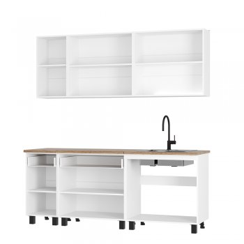 Кухонный гарнитур Монтана 2000 мм белый/графит (БТС) в Верхней Пышме - verhnyaya-pyshma.mebel-e96.ru