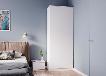 Шкаф двустворчатый Мори МШ800.1 белый (ДСВ) в Верхней Пышме - verhnyaya-pyshma.mebel-e96.ru