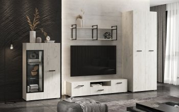 Стенка Нэнси new крафт белый (Миф) в Верхней Пышме - verhnyaya-pyshma.mebel-e96.ru