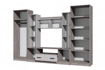 Стенка Николь-2 крафт серый/кашемир (Зарон) в Верхней Пышме - verhnyaya-pyshma.mebel-e96.ru
