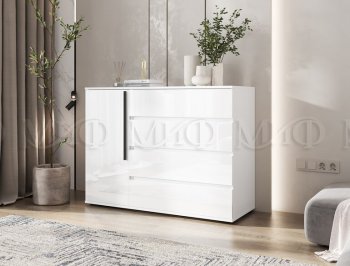 Комод 1 дверь 4 ящика (1200) Норд,  белый (Миф) в Верхней Пышме - verhnyaya-pyshma.mebel-e96.ru