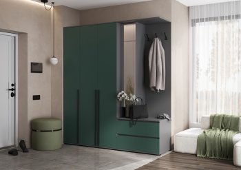 Прихожая Норд+Шкаф 1200, графит/изумруд (Миф) в Верхней Пышме - verhnyaya-pyshma.mebel-e96.ru