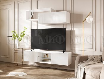 Стенка Норд-1 белый глянец (Миф) в Верхней Пышме - verhnyaya-pyshma.mebel-e96.ru