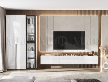 Стенка Норд белый глянец (Миф) в Верхней Пышме - verhnyaya-pyshma.mebel-e96.ru