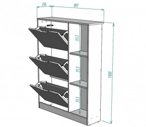 Обувница W38 (ДВ-Графит) в Верхней Пышме - verhnyaya-pyshma.mebel-e96.ru