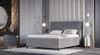 Кровать с ПМ Оливия Серый (Лин) в Верхней Пышме - verhnyaya-pyshma.mebel-e96.ru