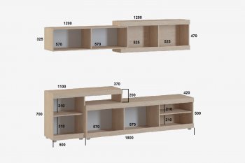 Стенка Оскар ТВ7 сонома (Генезис) в Верхней Пышме - verhnyaya-pyshma.mebel-e96.ru