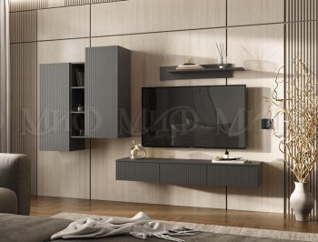 Стенка Оскар комп.2 графит (Миф) в Верхней Пышме - verhnyaya-pyshma.mebel-e96.ru