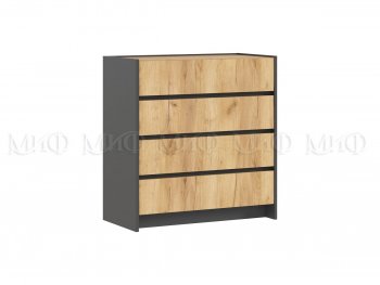 Комод 4ящ. Остин крафт/графит (Миф) в Верхней Пышме - verhnyaya-pyshma.mebel-e96.ru