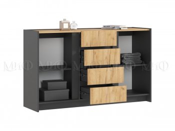 Комод 2дв.4ящ. Остин крафт/графит (Миф) в Верхней Пышме - verhnyaya-pyshma.mebel-e96.ru