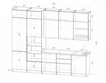 Кухонный гарнитур Парма 3000 мм (Герда) в Верхней Пышме - verhnyaya-pyshma.mebel-e96.ru