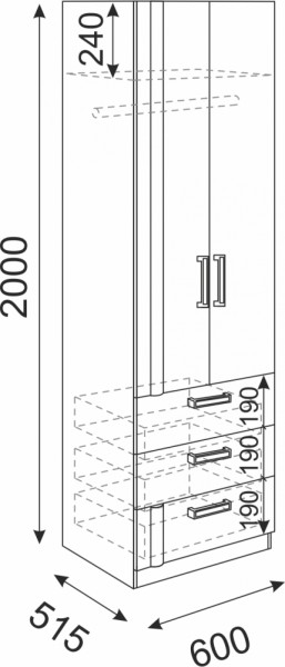 Шкаф с ящиками Волкер М4 (Риннер) в Верхней Пышме - verhnyaya-pyshma.mebel-e96.ru