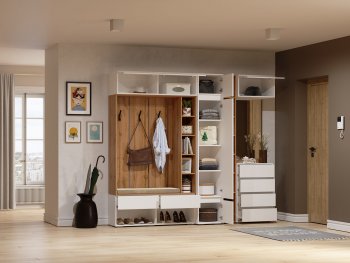 Прихожая Прага модульная, белый (Handis) в Верхней Пышме - verhnyaya-pyshma.mebel-e96.ru