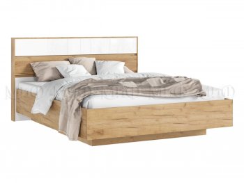 Кровать парящая Роджина с подсветкой, крафт/белый (Миф) в Верхней Пышме - verhnyaya-pyshma.mebel-e96.ru