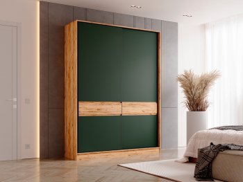 Шкаф-купе 1800 мм Роджина крафт/изумрудный (Миф) в Верхней Пышме - verhnyaya-pyshma.mebel-e96.ru | фото