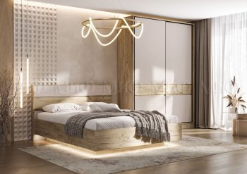 Спальный гарнитур Роджина крафт серый/кашемир, модульный (Миф) в Верхней Пышме - verhnyaya-pyshma.mebel-e96.ru