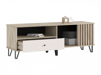 Тумба ТВ (1500) Роджина крафт серый/кашемир (Миф) в Верхней Пышме - verhnyaya-pyshma.mebel-e96.ru